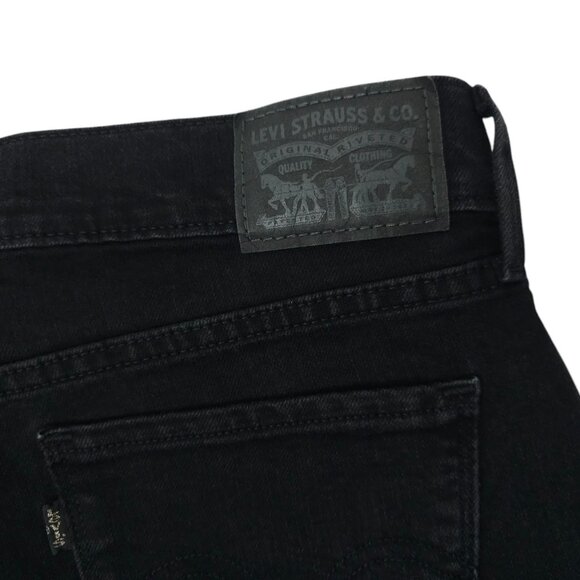 Levis 505 Straight Jeans Womens Size 27 Stretch Denim Mid Rise 5 Pocket Black - Picture 7 of 15